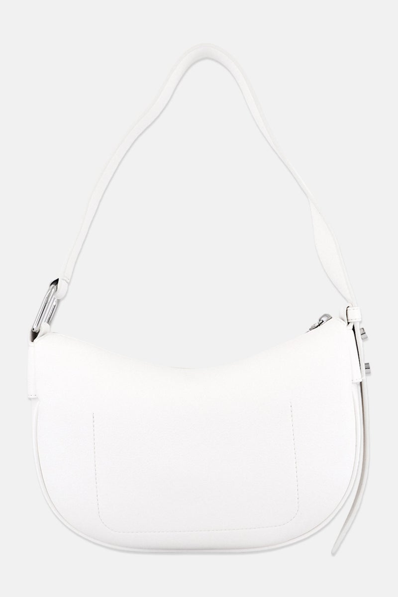 DKNY Women Hardware Logo Shoulder Bag, White - Image 3